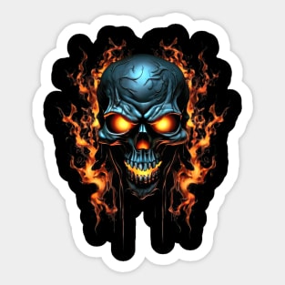 Flaming Skull Sticker